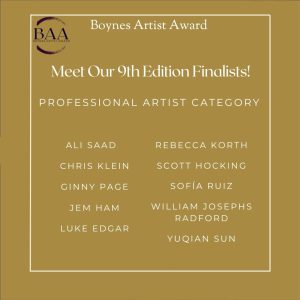List of finalists for the Boynes Art Award 9th Edition professional art category