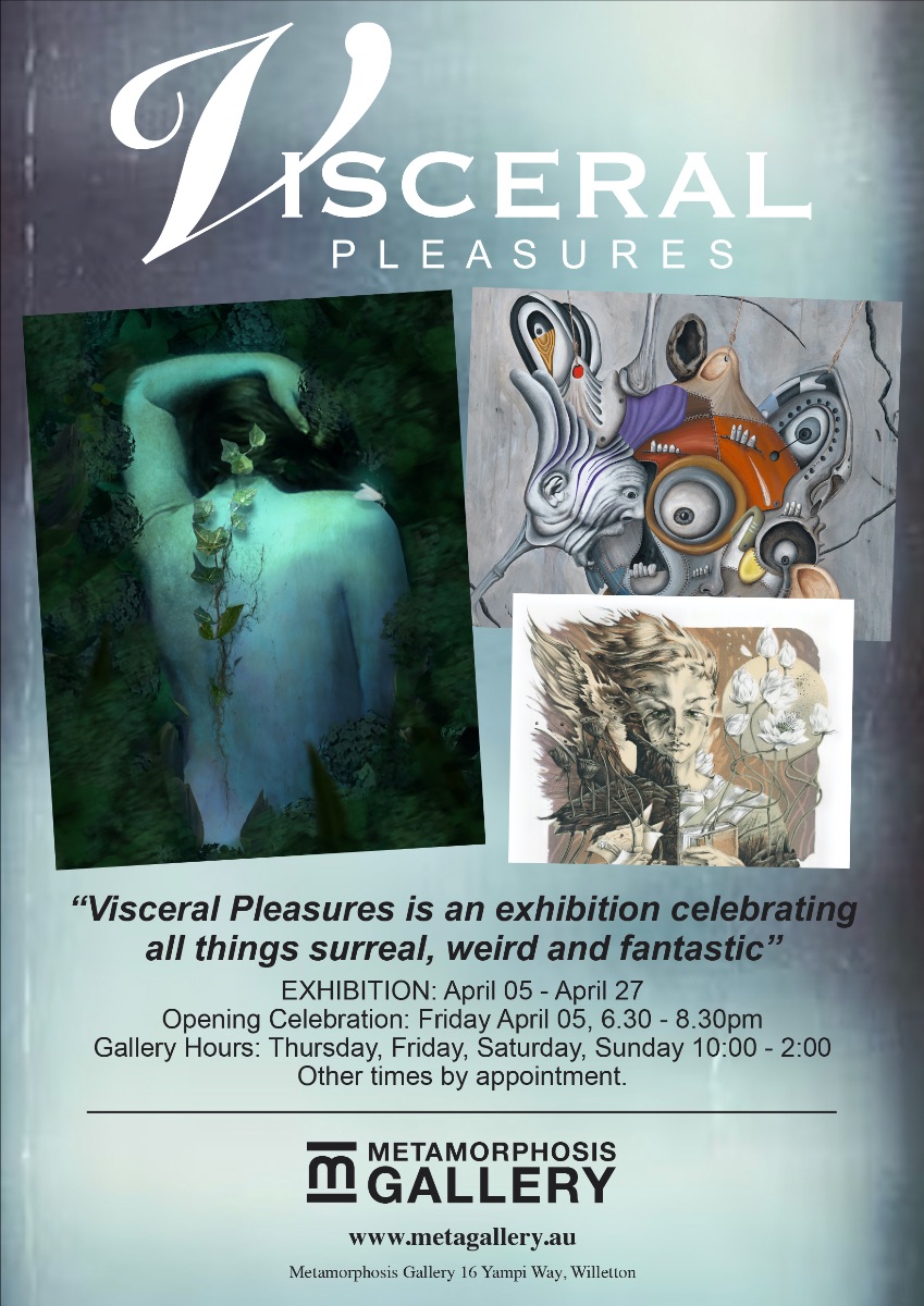 Visceral Pleasures exhibition at MetaGallery flyer
